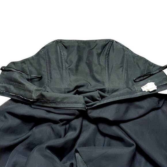 Morilee Junior's Black Chiffon Pleated Bodice Strapless Formal Fit & Flare Gown - Picture 6 of 10